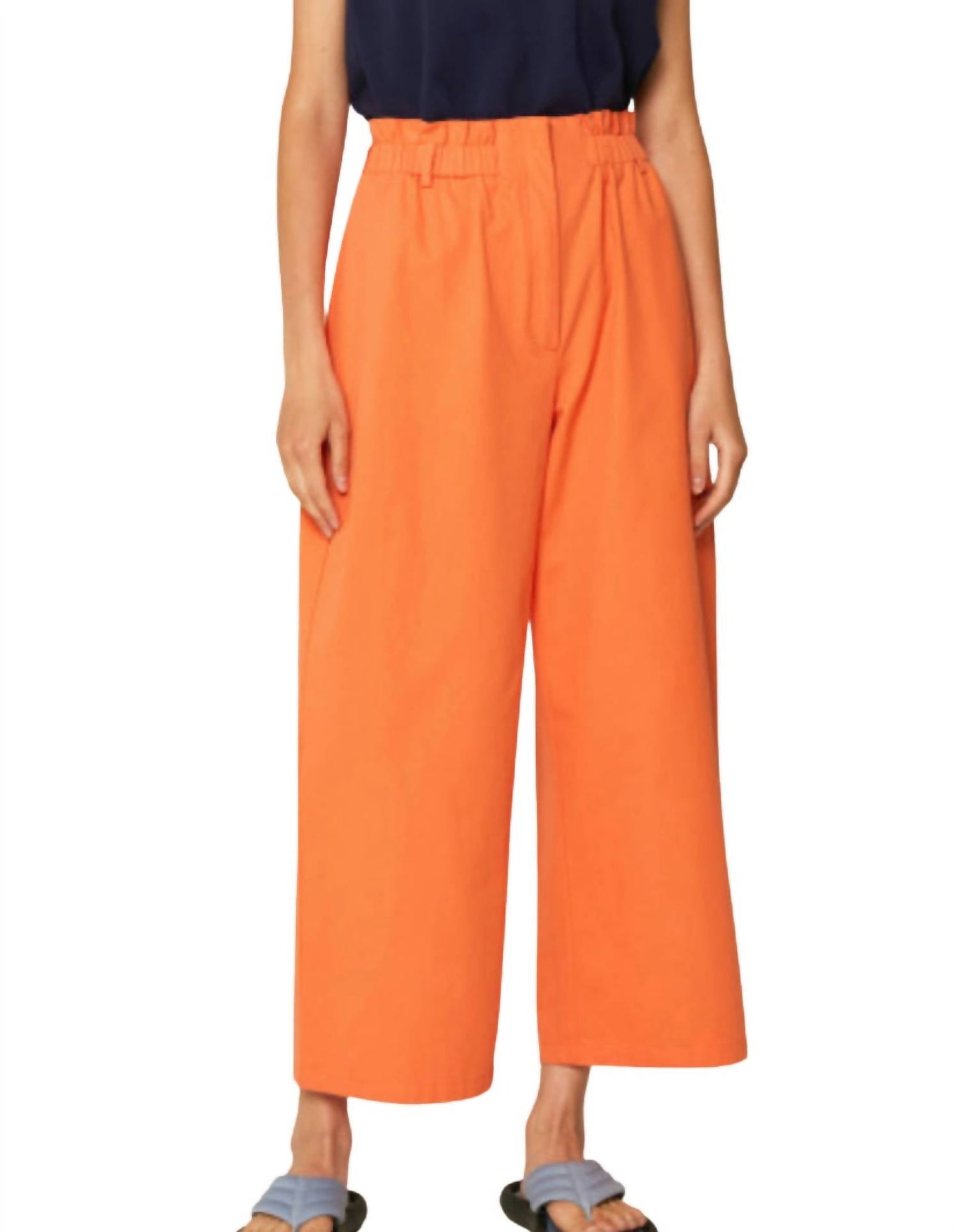 Compania Fantastica - Women's High Waisted Twill Cropped Trousers