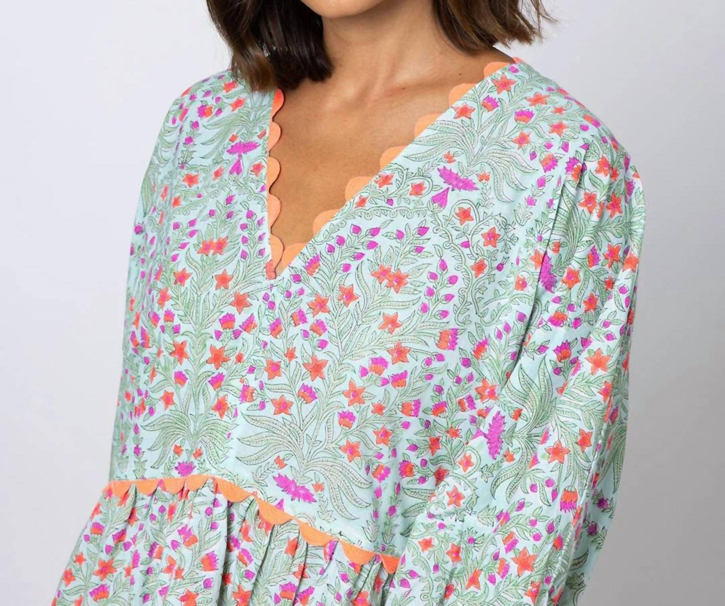 Juliet Dunn - V-neck Tiered Mini Dress