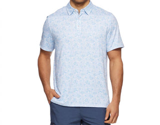 Flags & Anthem - Willoughby Short Sleeve Leaf Print Performance Polo Shirt