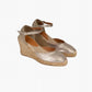 Penelope Chilvers - Women's High Mary Jane Metallic Leather Espadrilles