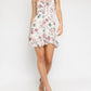 Olivaceous - Restless Beauty Floral Print Strapless Tie-front Mini Dress