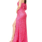 Ashleylauren - One Shoulder Sleeve Prom Dress