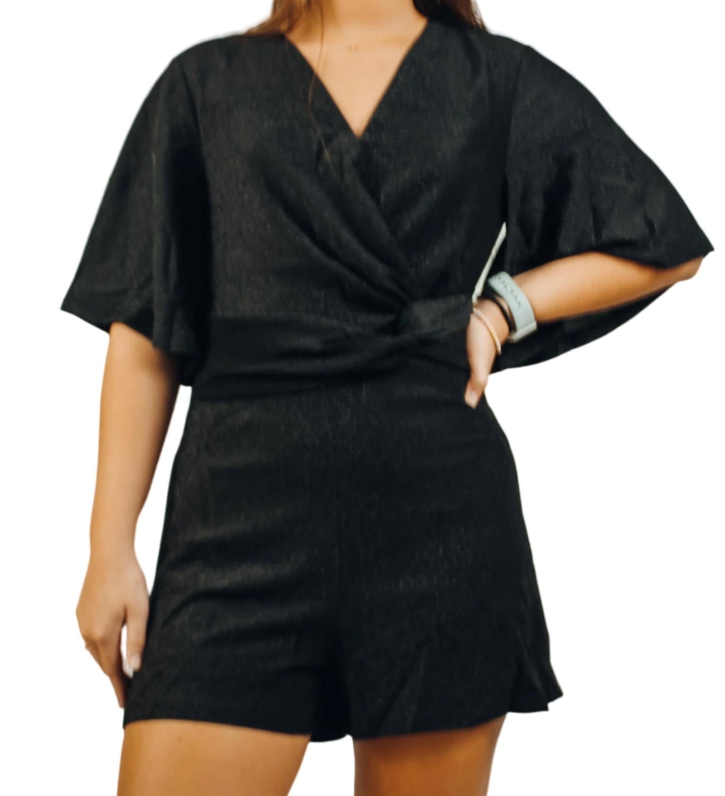 She + Sky - Flutter Sleeve Romper