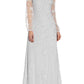 Adrianna Papell - Off The Shoulder Long Sleeves Long Beaded Gown