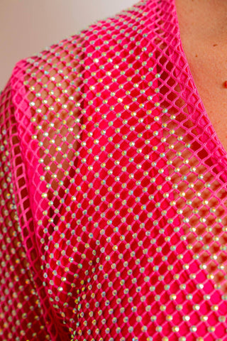 Azi - Jeweled Two Piece Netted Top