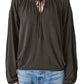 Lucky Brand Women's Sandwashed Blouson Top - Jet Black