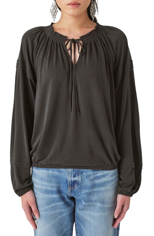 Lucky Brand Women's Sandwashed Blouson Top - Jet Black