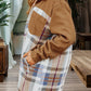 1 The Woman - Plaid Patch Work Long Sleeve Shirt Mini Fall Dress