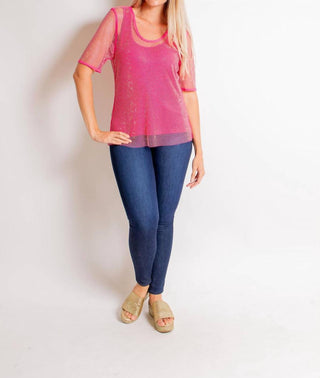 Azi - Jeweled Two Piece Netted Top