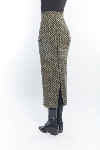 Matthildur - Vault Patterned Back Slit Maxi Skirt