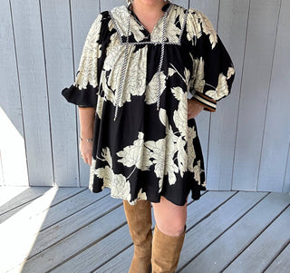 Entro - Boho Floral Mini Dress