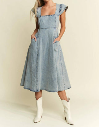 Trendsi - Jade By Jane Full Size Ruffled Denim Midi Dress Plus Size