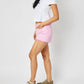 Judy Blue - Mid Rise Garment Dyed Fray Hem Shorts