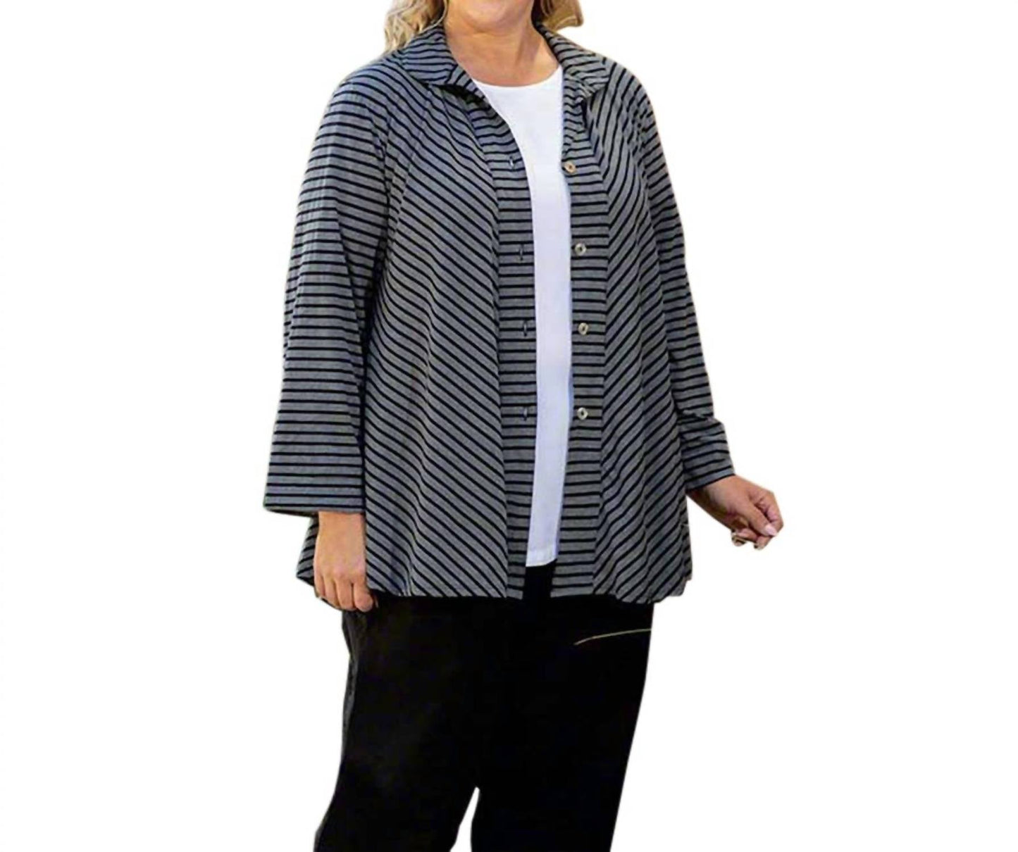 On The Plus Side - Long Sleeve Gemma Shirt Jacket - Plus Size