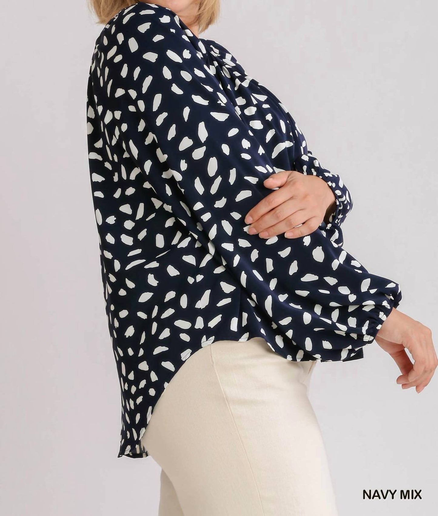 Umgee - Animal Print Round Neck Long Sleeve Top