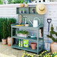TOPMAX 65" Large Wooden Farmhouse Rustic Outdoor Potting Bench Table