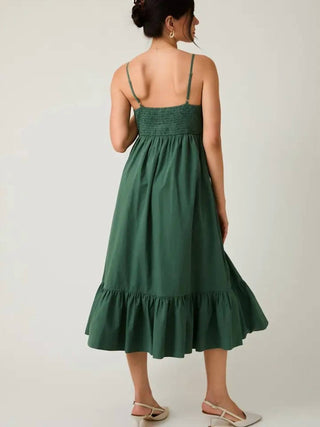 Sunday - Shirred Top Tiered Midi Dress