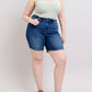 Judy Blue - High Waist Bermuda With Back Flap Pocket Denim Short