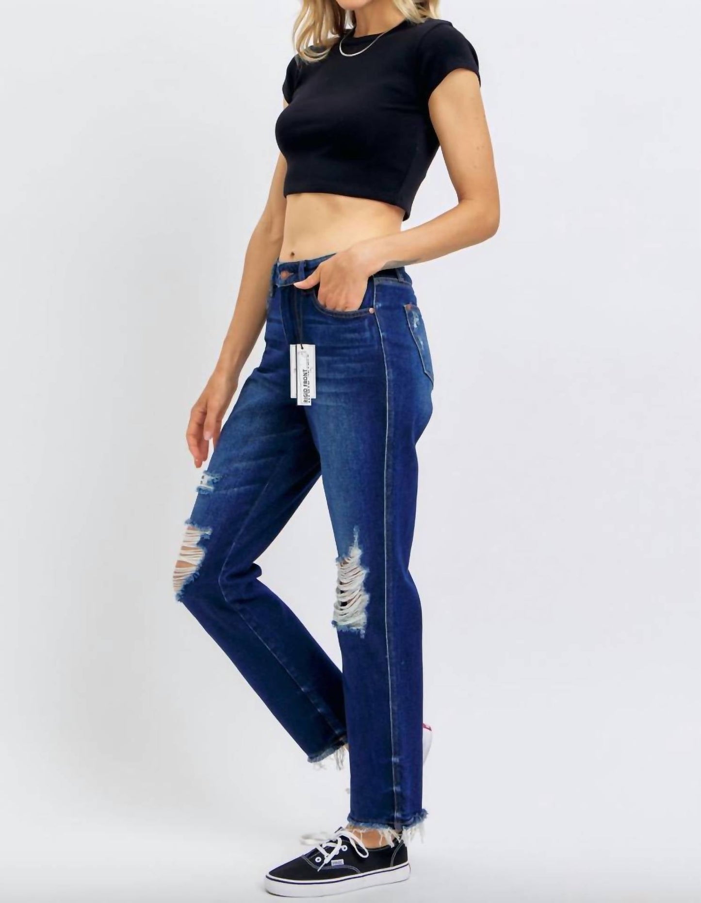 Judy Blue - WomenRigid Magic Heavy Destroy Straight Leg