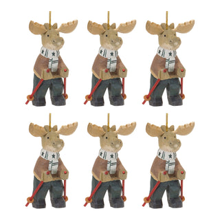 Moose on Skis Ornament (Set of 6)