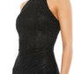 Mac Duggal - High Neck Halter Sleeveless Midi Dress