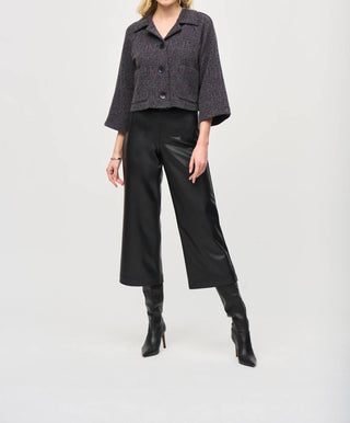 Joseph Ribkoff - Leatherette Pull On Culotte Pants