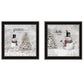 Trendy Decor 4U 2-Piece Vignette “Winter – Peace On Earth” Black Framed Wall Art by Robin-Lee Viera