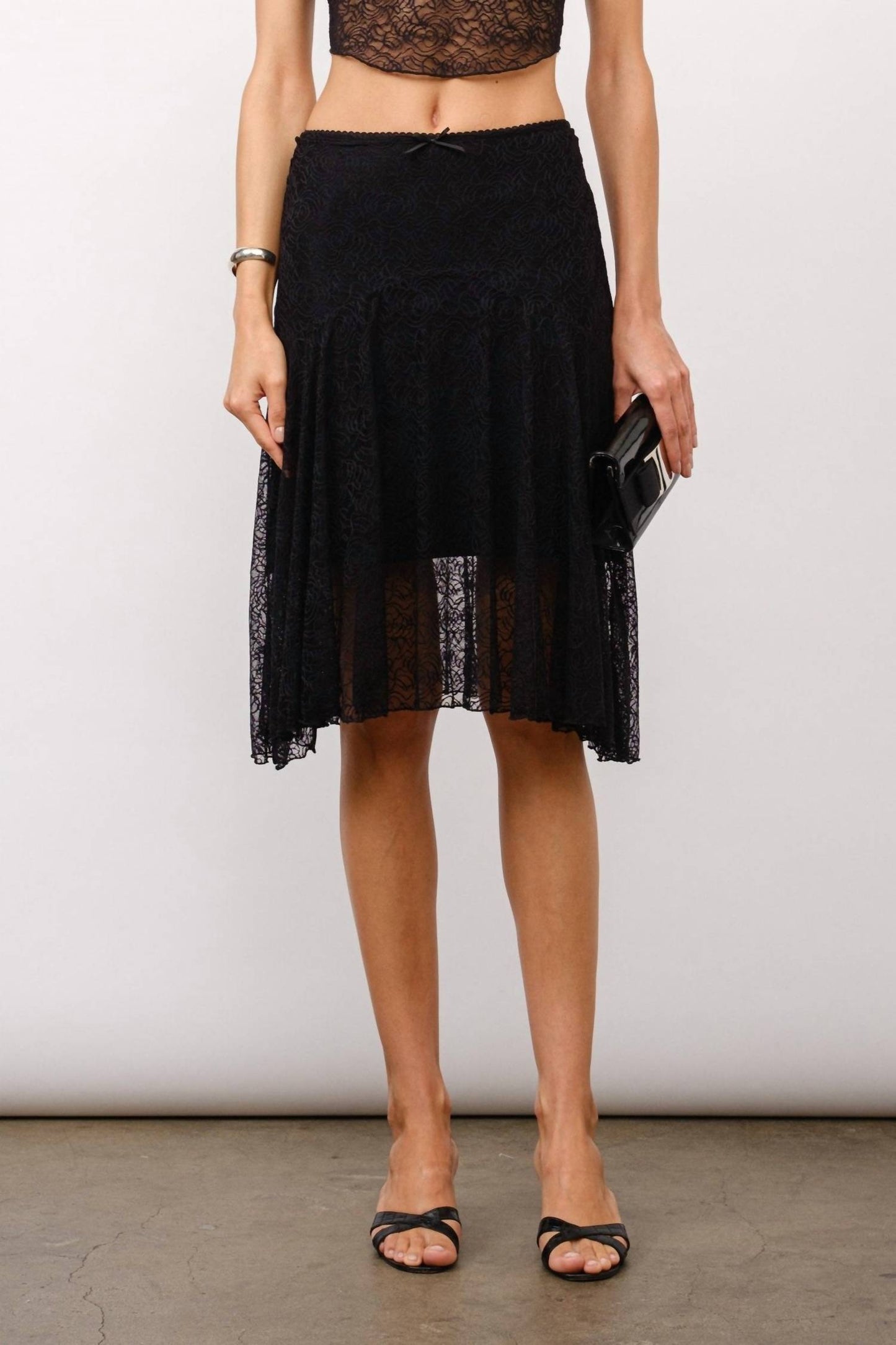 Golden - Bethel Lace Flared Midi Skirt