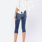 Judy Blue - Mid-rise Contrast Patch Skinny Capri Jeans