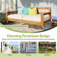 TOPMAX Patio Wooden Twin Size Porch Swing Daybed Frame