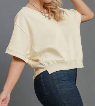Trendsi - Umgee Full Size Lightweight Cropped Sweatshirt Plus Size