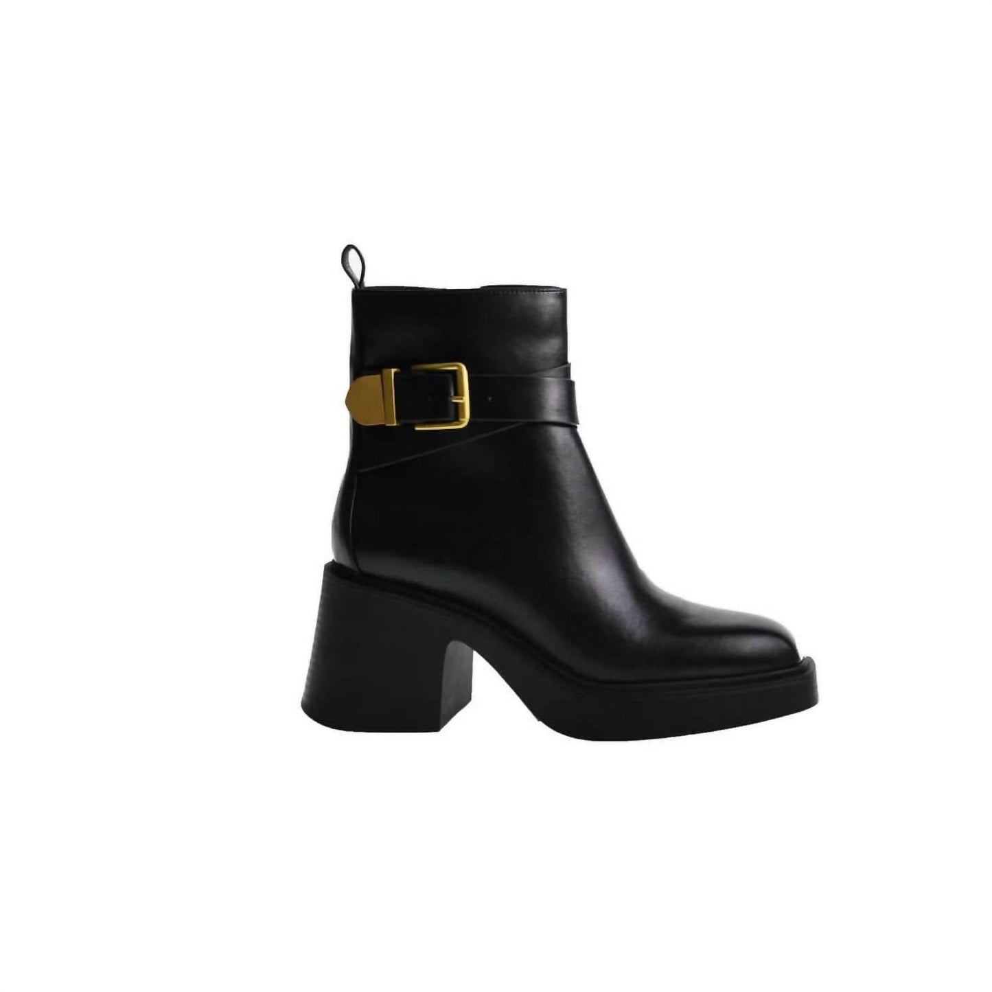 Chinese Laundry - Women's Leather With Gold Buckle Ankle Boots