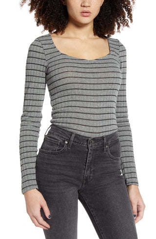 Women's Project Social T Kimora Sweetheart Knit Top, Size Small - Grey