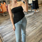 Blue Blush - Asymmetrical Tube Top