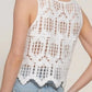 Active Basic - Sleeveless Round Neck Crochet Crop Tank
