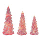 LED Tree with Rainbow Pearl Ornaments (Set of 3)