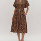 Entro - Leopard Print Zip Up Midi Dress