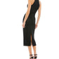 Mac Duggal - Beaded High Neck Halter Midi Dress Sleeveless