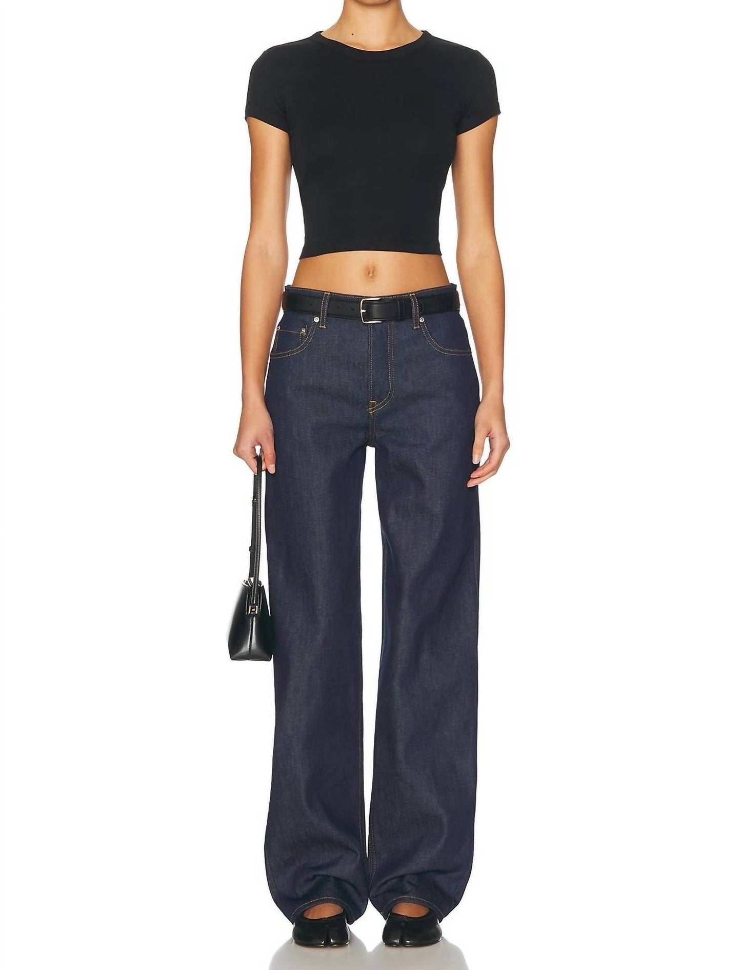 Enza Costa - Supima Baby Rib Cropped Tee