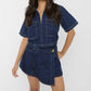 Tcec - Short Sleeve Jean Skort Set