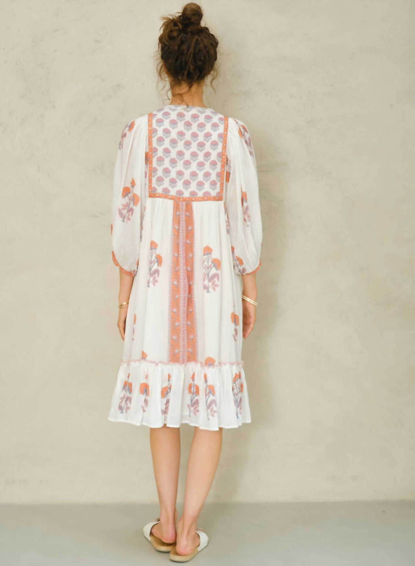 M.A.B.E. - Cadi Print Gathered Dress