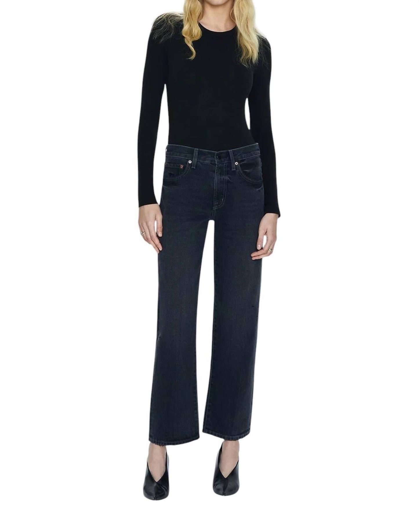Pistola - Lexi Mid Rise Bowed Straight Jeans