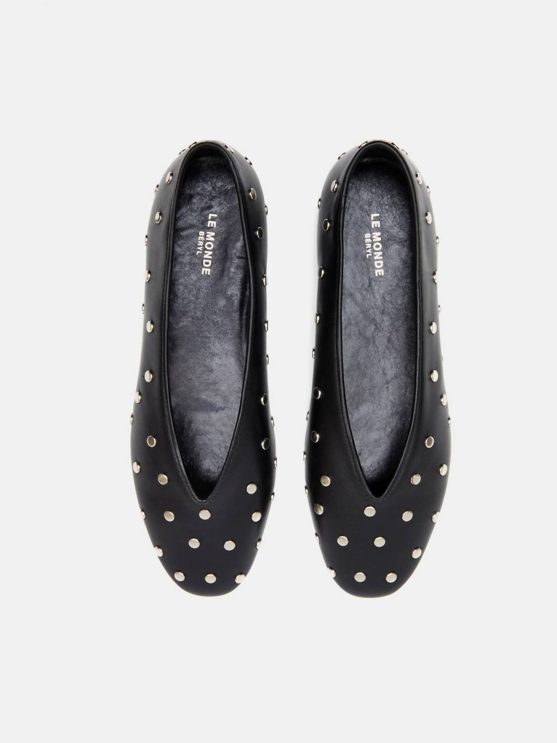 Le Monde Béryl - Women's Regency Slipper Studded Leather Flats