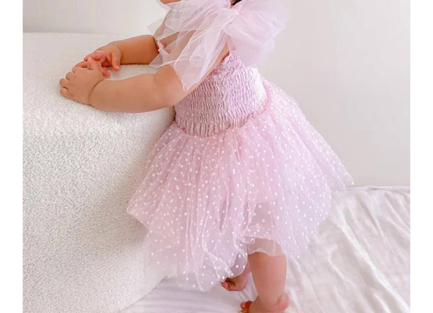 A Little Lacey - Poppy Dotted Swiss Romper Dress