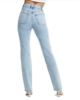 Good American - Icon Dusted Jewel Straight Leg Jeans