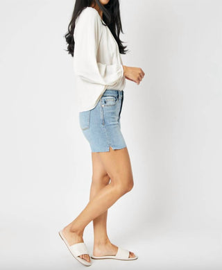 Judy Blue - Cut Off Side Slit Jean Shorts