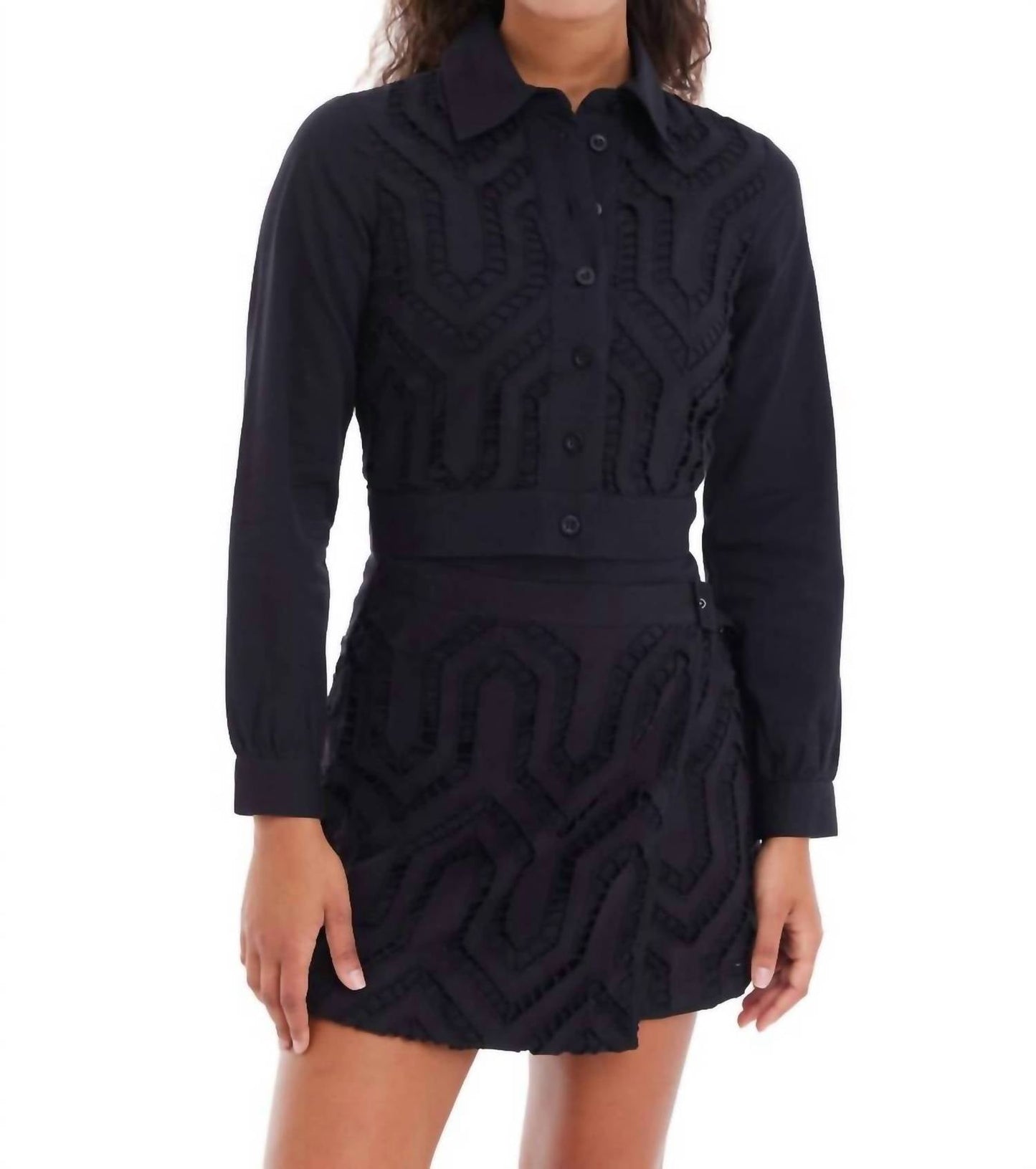 Allison New York - Diamond Cropped Shacket
