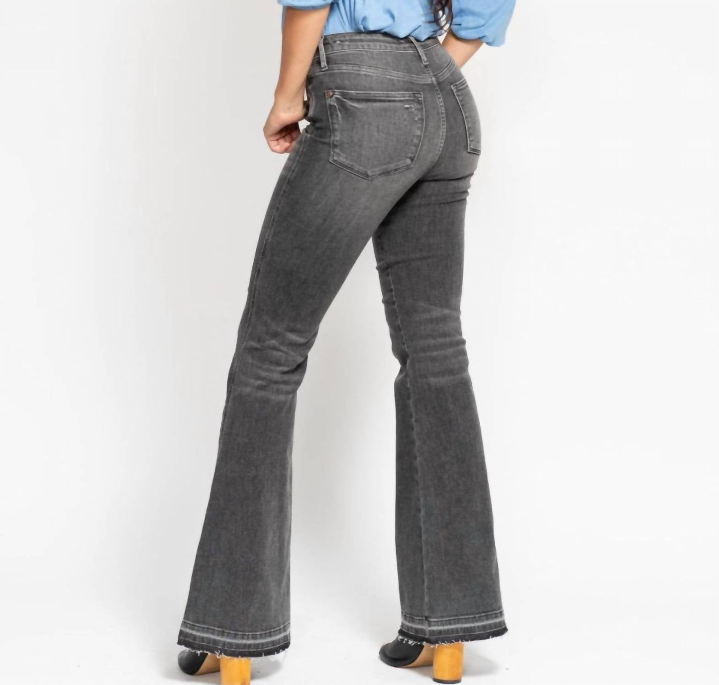 Judy Blue - Mid Rise Tummy Control Hem Release Flare Jeans