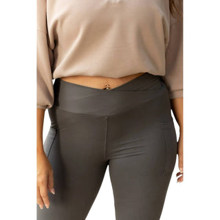 Julia Rose - Caitlin Crossover Full Length Leggings with Pockets