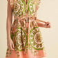 &Merci - Printed Flutter Sleeve Mini Dress